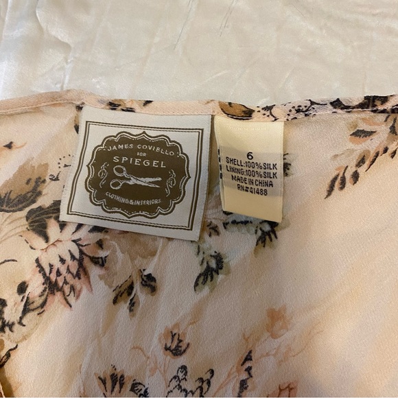 Vintage silk blush floral maxi dress - Picture 7 of 7